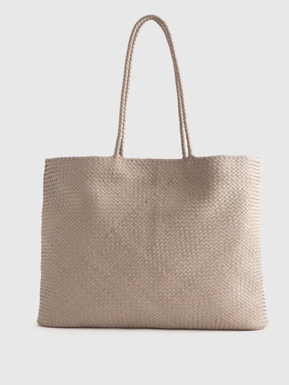 Quince Woven Tote Bag in Light Beige